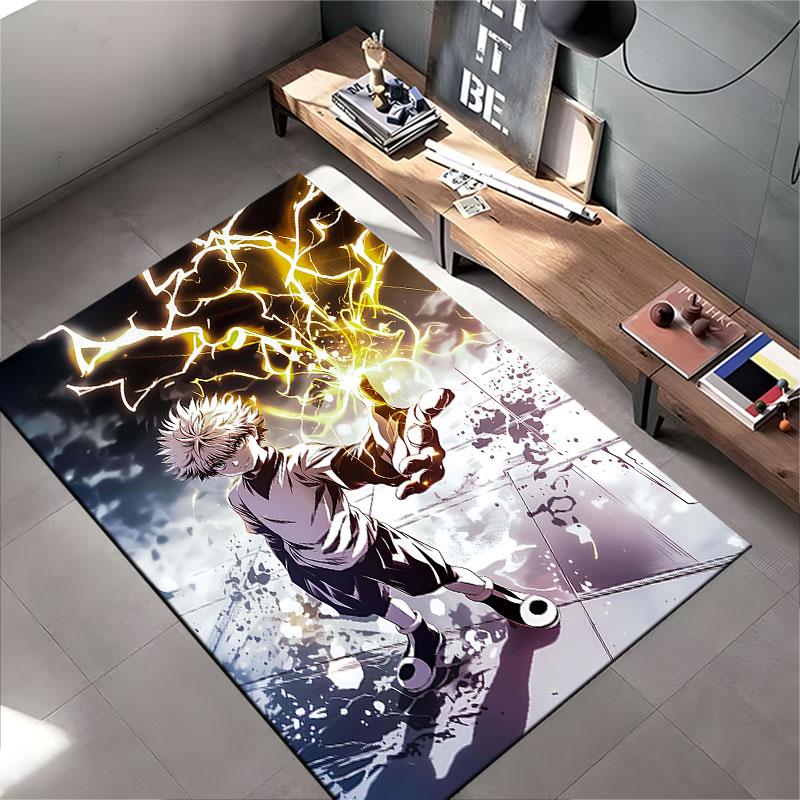 Anime Boy with Lightning Power suitable as a non-slip mat for the living room or bedroom sofa