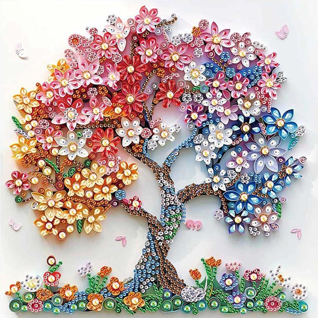 5D DIY Partial Special Shaped Drill Diamond Painting Kit Plant Decor30x30cm