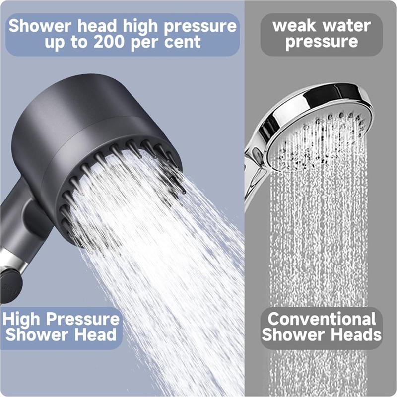 B97A- Drops High Pressure Shower Head,Filtered Showerhead With 60 Inch Hose,Shower Head 4 Spraymode With Water Filter