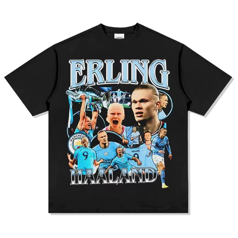 2026 Summer Fashion Trendy Tee 2026 New Erling Haaland Printed Cotton Y2K T-shirt Summer Sports Fashion Casual Short Sleeved 4XL