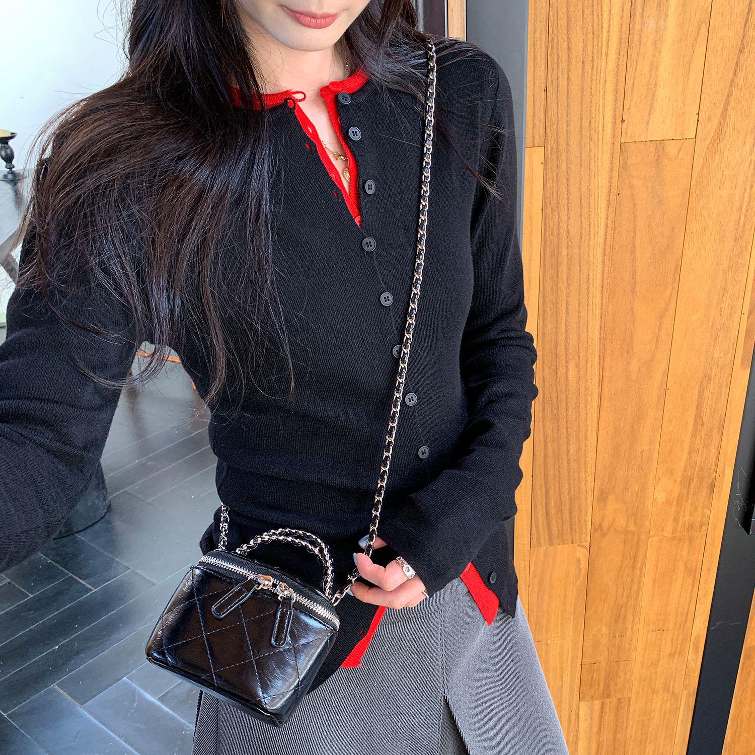 

2025 Women s Red Cardigan Sweater: Christmas & New Year Knitwear M чёрный