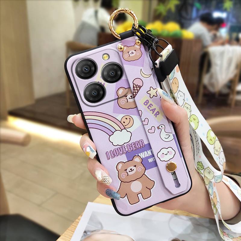 Wristband Silicone Phone Case For Blackview Shark9 5G Back Cover Cute Anti-knock Wrist Strap Lanyard Durable Anti-dust