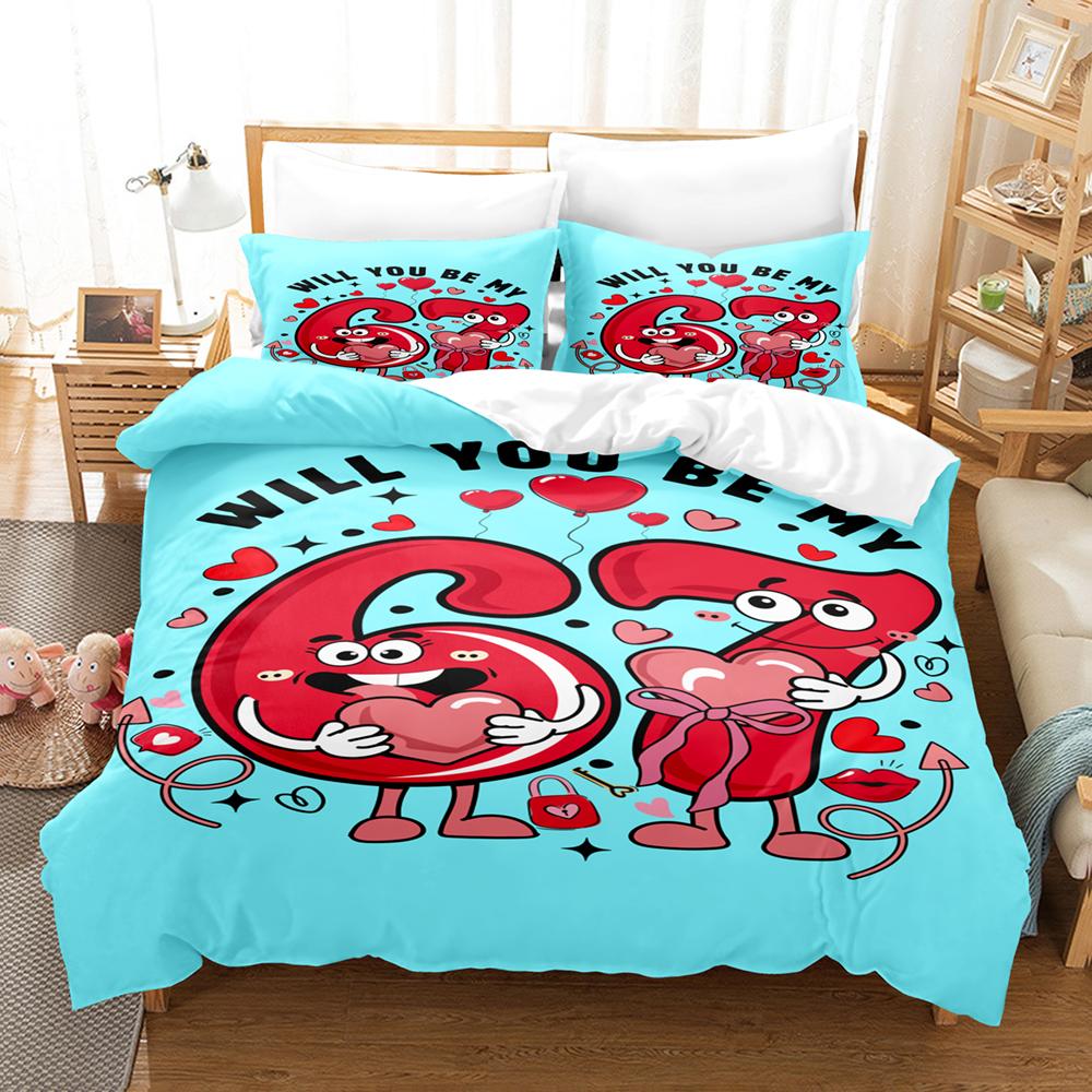 Blue 67 POP Culture 3D Print Bedding Set Modern Style Soft Duvet Cover Set King Queen Twin Size Birthday Gift for Bedroom Decor