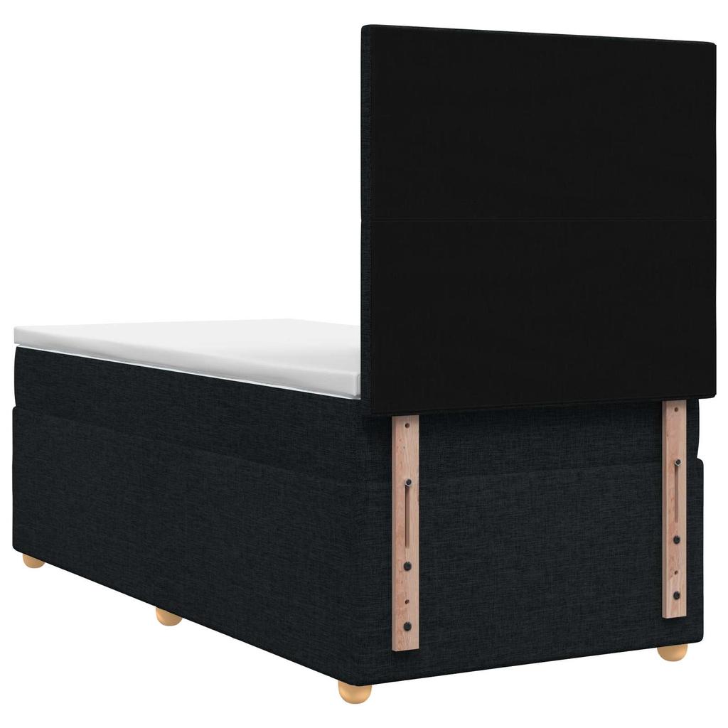 LED Boxspring Bed with Mattress Black 80 X 200 Cm Fabric