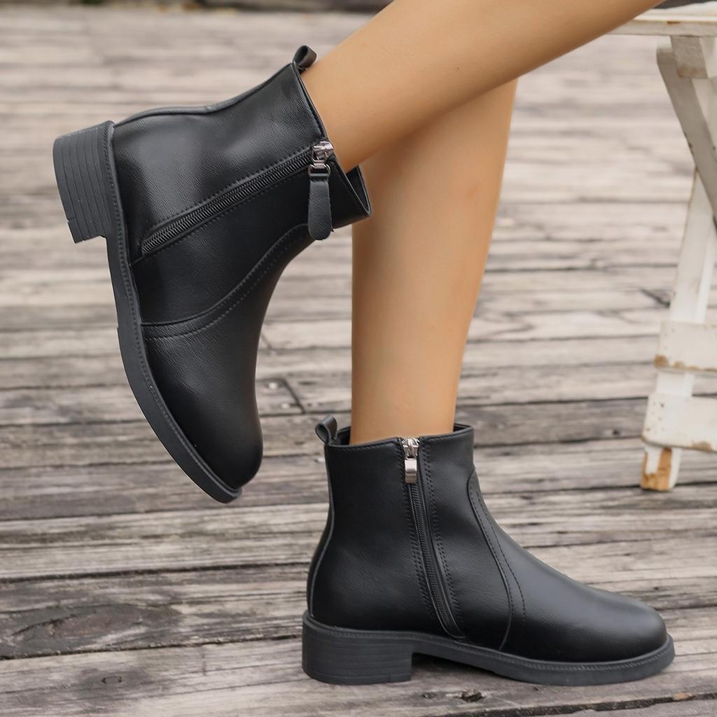 Plus Size Shoes for Women 36-41 Black Platform Autumn Winter Fashion Non-slip Ankle Boot Outdoor Warm Women Footwear