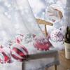 Weihnachts-Schneeball-Schergardinen zur Wohnzimmerdekoration Fenstergardinen Küchen-Tüll-Voile-Gardinen