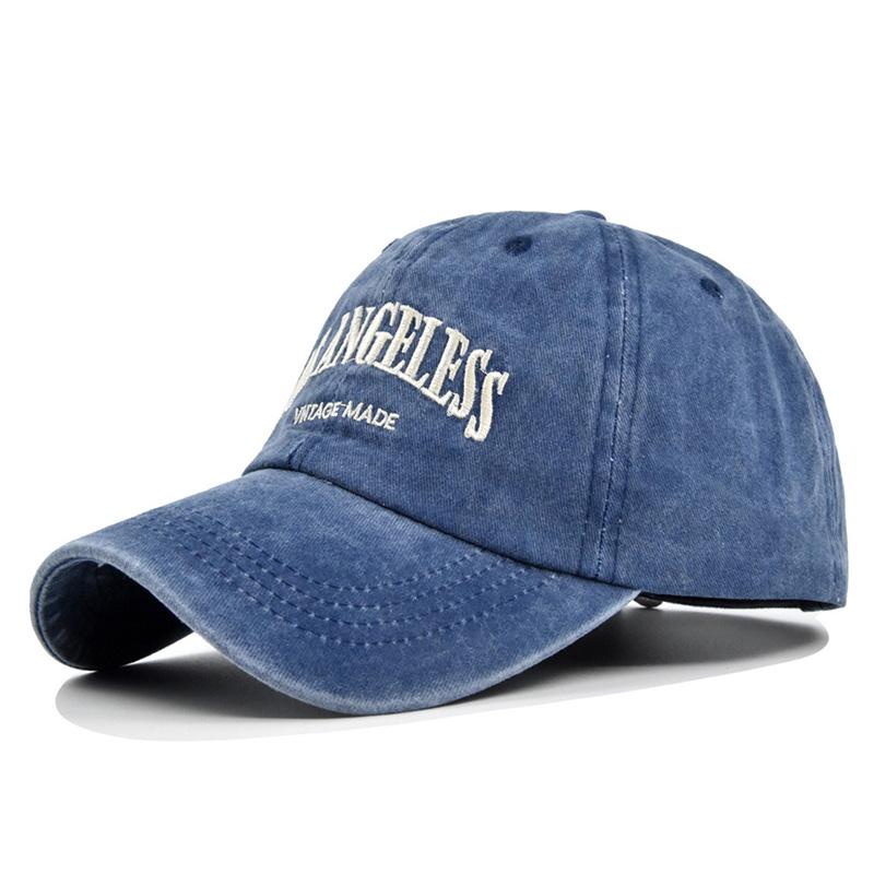 Retro bavlněná baseballová čepice Muži Ženy Letter Výšivka Hip Hop Klobouk Unisex Jaro Léto Nastavitelné Sportovní čepice Snapback