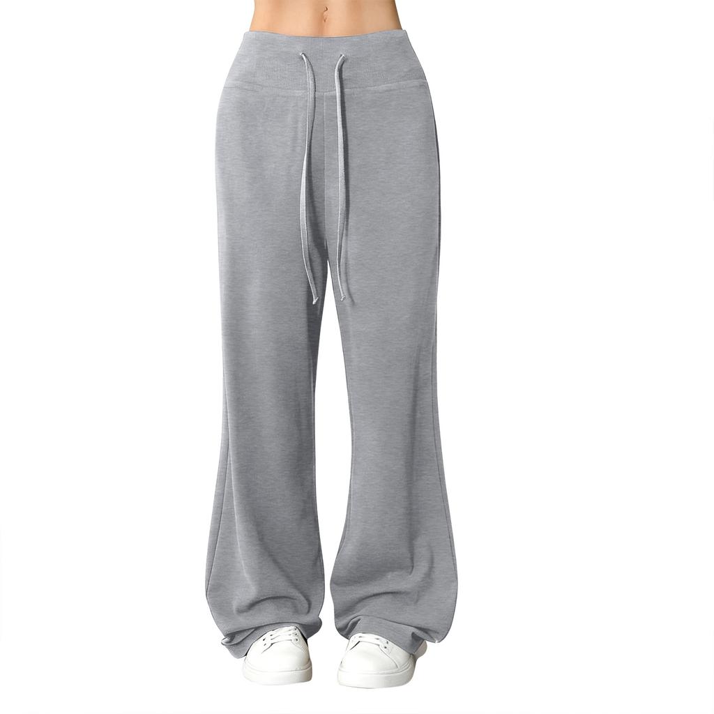 Kadın Bol Kesim Günlük İpli Elastik Bel Pantolon Rahat Bol Kesim Yoga Gevşek Pantolon