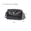 Whatna Antique-Style Tanned Natural Cowhide Leather One-Shoulder Bag for Men, Crossbody Chest Bag, Clutch, Shoulder Bag, Holds iPad 9.7" (Black),