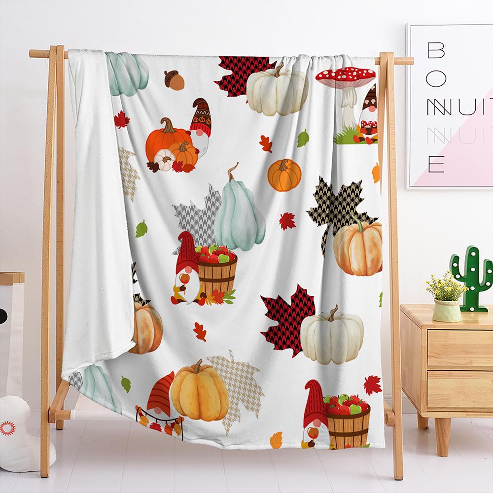 Blanket Flannel Blanket Thanksgiving Pumpkin Fox 3D Digital Printing Blanket Blanket