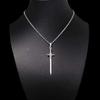 Unisex Gothic Dark Alloy Sword Pendant Necklace with Stainless Steel Clavicle Chain