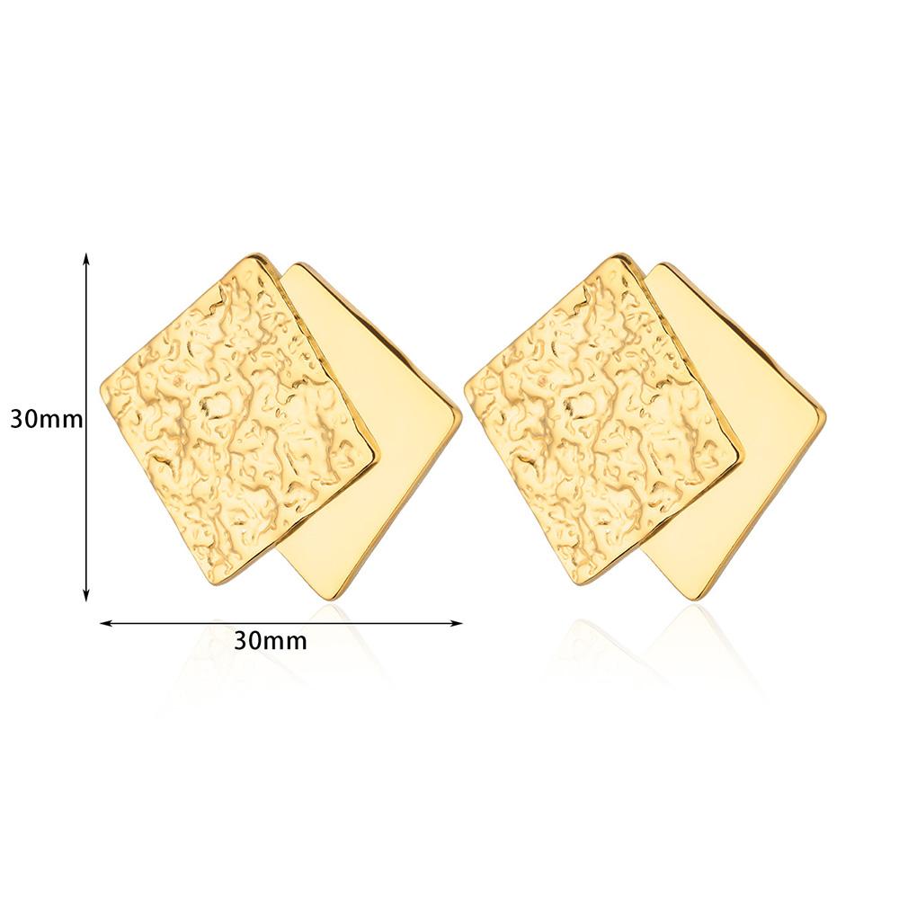 Bright Oval Egg Stainless Steel Earring for Women French Style Gold Color Stud Earring Wedding Anti Fading Jewelry Accessories