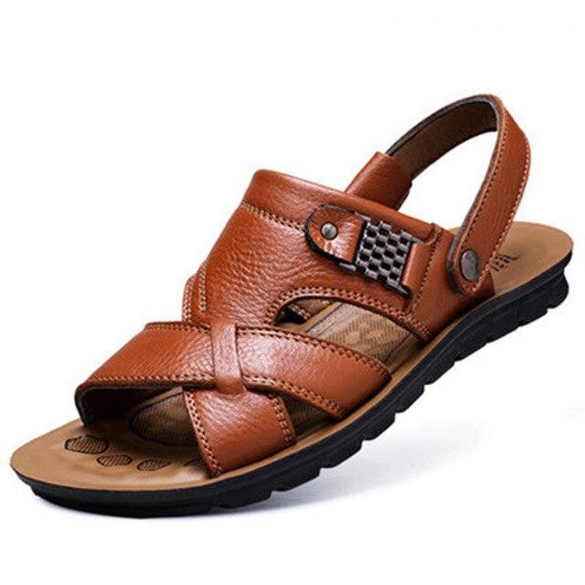 Summer Men Sandals Solid Color Casual Men Shoes Fashion Comfortable Open Toe Sandals Soft Beach Footwear For Male Sandalias