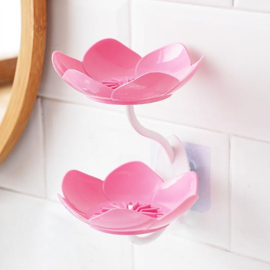 2/4Pcs Soap Box Double-Layer Design Suction Cup Soap Rack No Drilling Installation