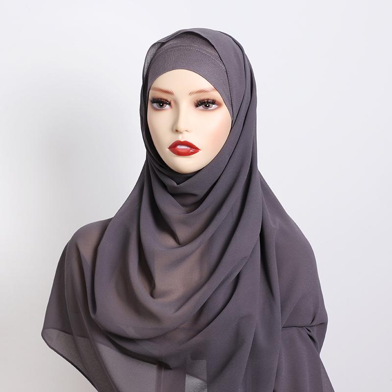 Premium Perfect Matching Color Breathable Undercap Plain Light Weight Chiffon Modal Hijab Scarf