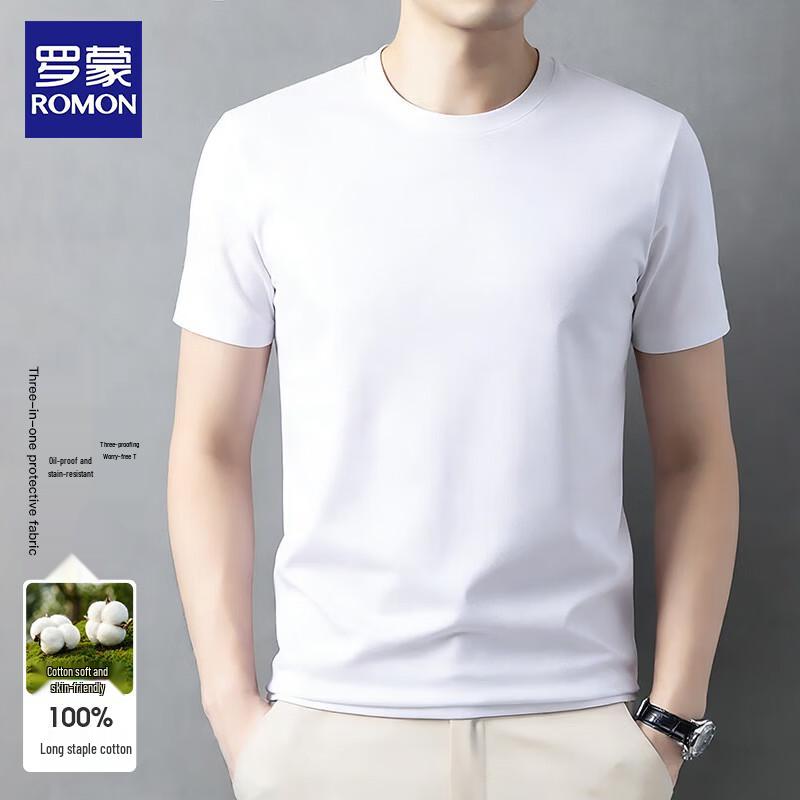 ROMON Men s All-Season Three-Proof Cotton Short Sleeve T-Shirt 2XL