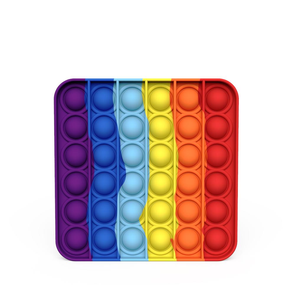 Rainbow Pop Push Bubble Fidget Toy - Anti Stress Relief Sensory Toys For Adults, Kids, Children & Special Needs