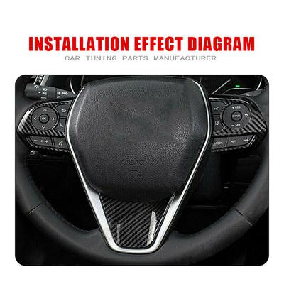 Car Steering Wheel Decor Frame Trim Carbon Fiber Style For Toyota Camry 2018-21