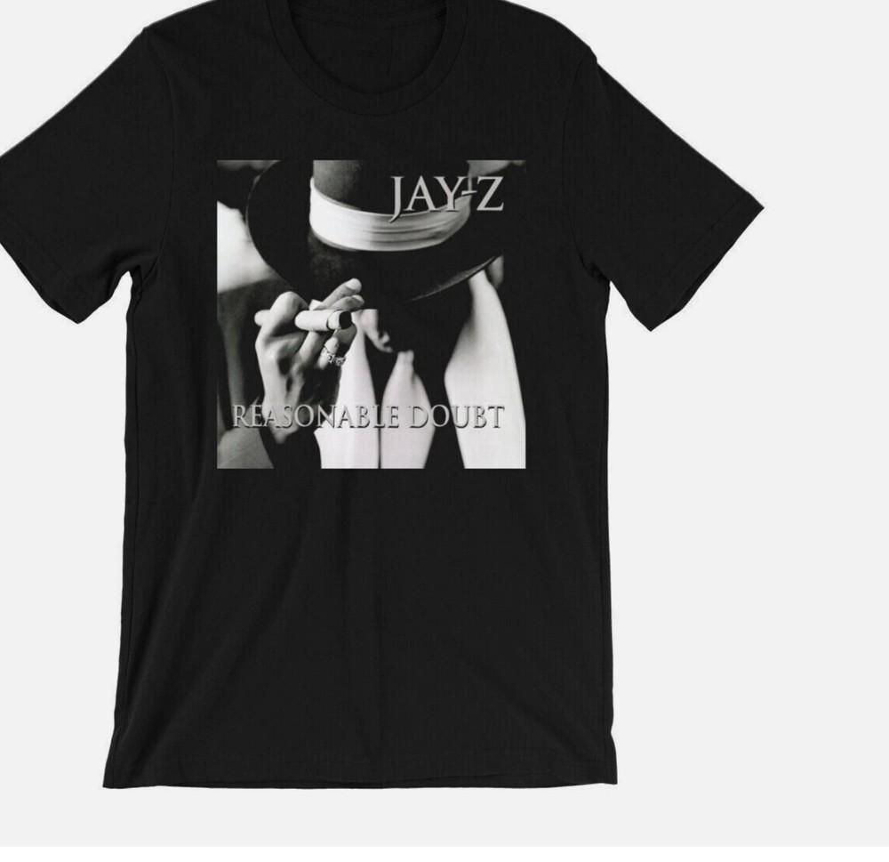 Vtg Jay-Z Reasonable Doubt Album Heavy Cotton Black Full Size Shirt Unisex T-Shirt S