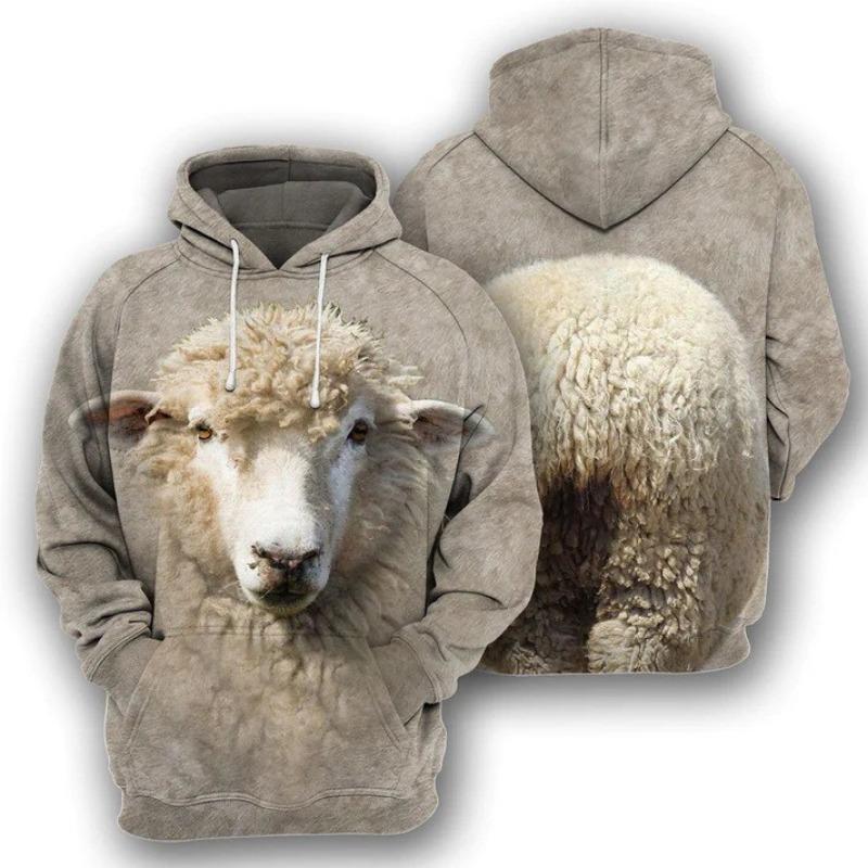 3D Eternal Love Heren Hoodie Losse Casual Lange Mouw Modieus 3D Dierenprint L