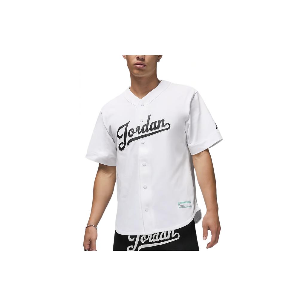 Jordan MVP Buchstabenaufdruck Outdoor Lässig Sport Kurzarm Baseball Trikot Herren Trikot Weiß FN4664100