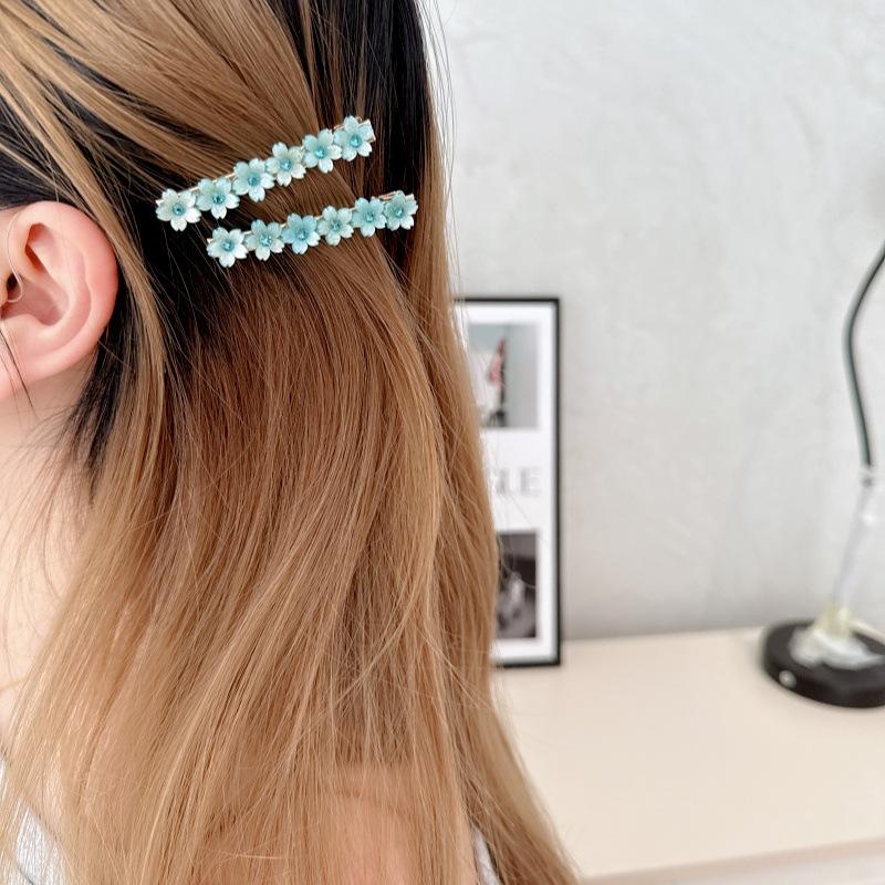 New Model Sweet Style Small Flower Diamond-Encrusted Side Hairpin, Fresh and Simple Hair Clip, High Quality