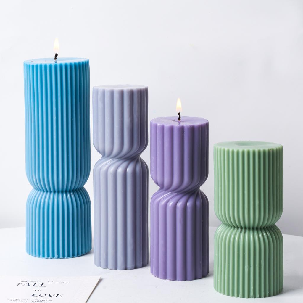 Nordisk Stil Cylindrisk Ljus Silikonform Aromaterapiljus Tvåltillverkning DIY Gips Harts Hantverk Gjutformar Hem Bordsdekoration