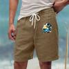 Men's Casual Drawstring Waist Shorts with Artistic Print Comfortable Lightweight Quick Dry Summer Beachwear