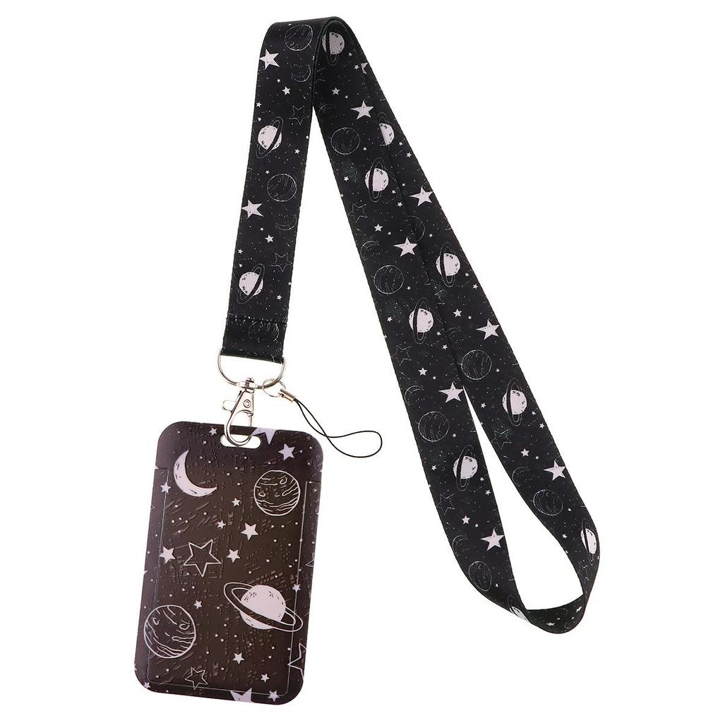 Moon Planet Cell Phone Lanyard: ID, Campus Meal, and Bus Card Holder