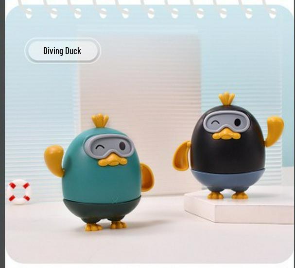 Wind-Up Bath Toys: Yellow Duck & Turtle Clownfish for Kids