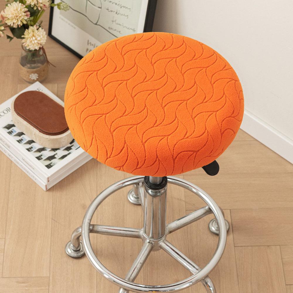 Bar Stool Cover Soft Velvet Round Chair Cover Removable Stool Slipcover Coffee Shop Stool Cover Non-Slip Seat Cushion Protector