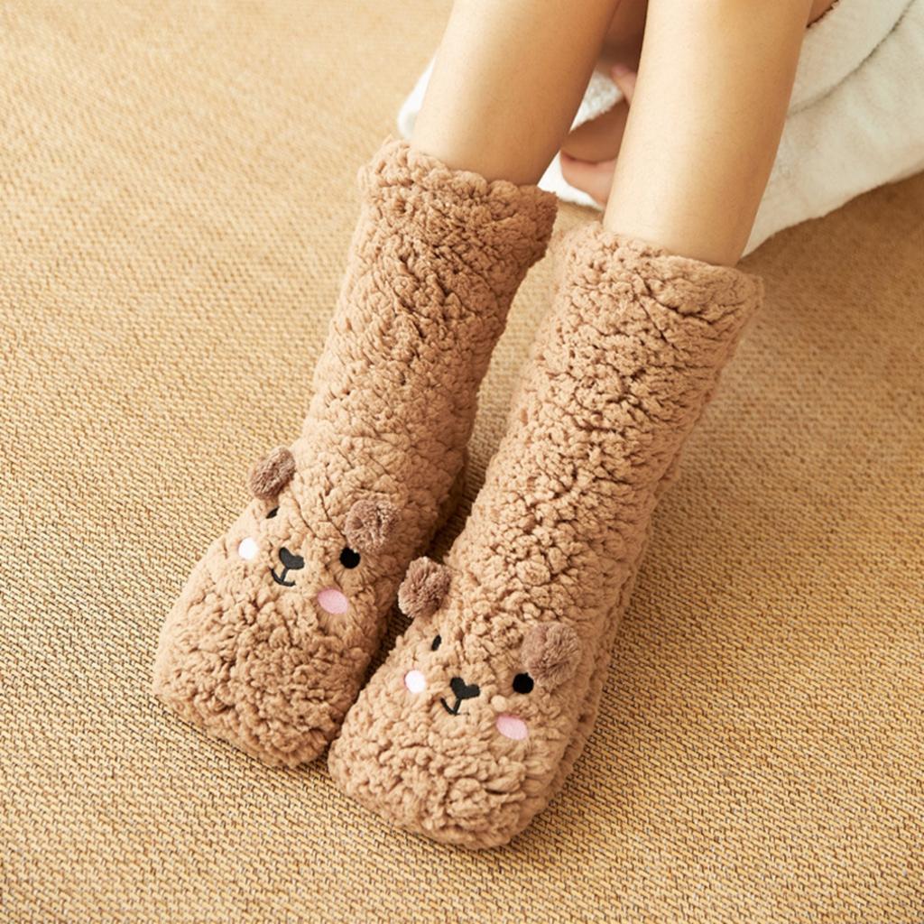 Chaussettes d'intérieur pour femmes, Chaussettes d'hiver en polaire corail doublées polaire, Chaussettes de nuit, Chaussettes de neige, Chaussettes post-partum, Chaussettes de tapis, Chaussettes en peluche