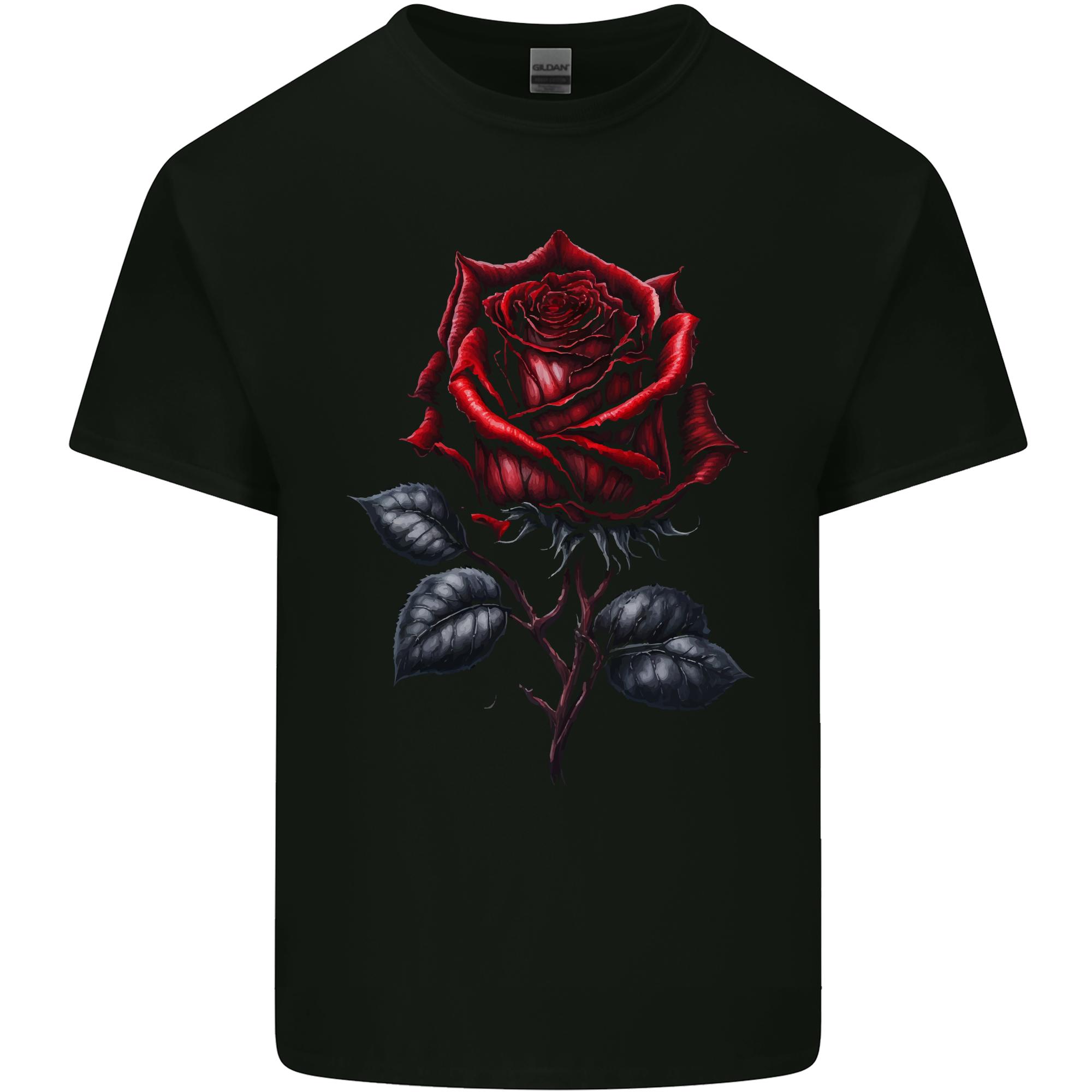 A Gothic Rose Goth Unisexs Light Cotton TShirt S