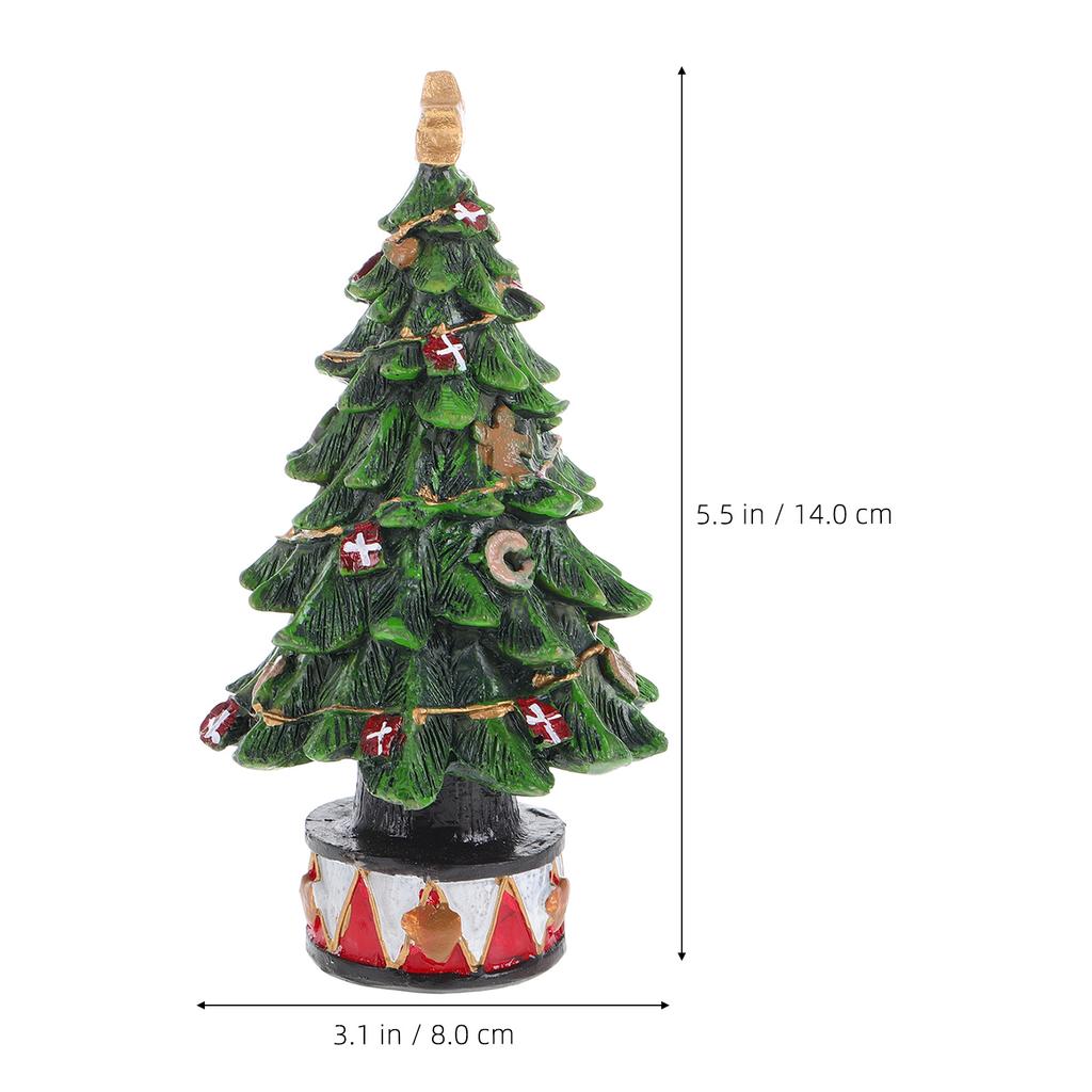 Mini Resin Christmas Tree Decoration Small Tabletop Xmas Pine Tree Statue Desktop Holiday Party Photo Prop Micro Landscape