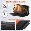 iPhone 17 Flip Case: Card Slot, Magnetic Snap, Wireless Charging Stand, Color Block Wallet, Leather