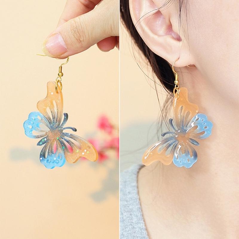 Moules à boucles d'oreilles en forme de papillon accrocheur Moules en silicone pour pendentifs d'oreilles personnalisés pour les amateurs d'artisanat