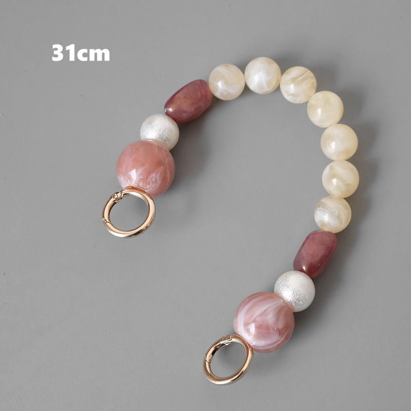New Phone Accessory Brown Acrylic Resin Bead Parts Handcrafted Wristband Cute Phone Case Strap Women Phone Handle Chains