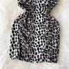 American Fashion Halter Leopard Camis Dress Women Vintage Hollow Out Backless Slim Dresses Female Club Sexy Sensual Strappy Mini Dress 2024