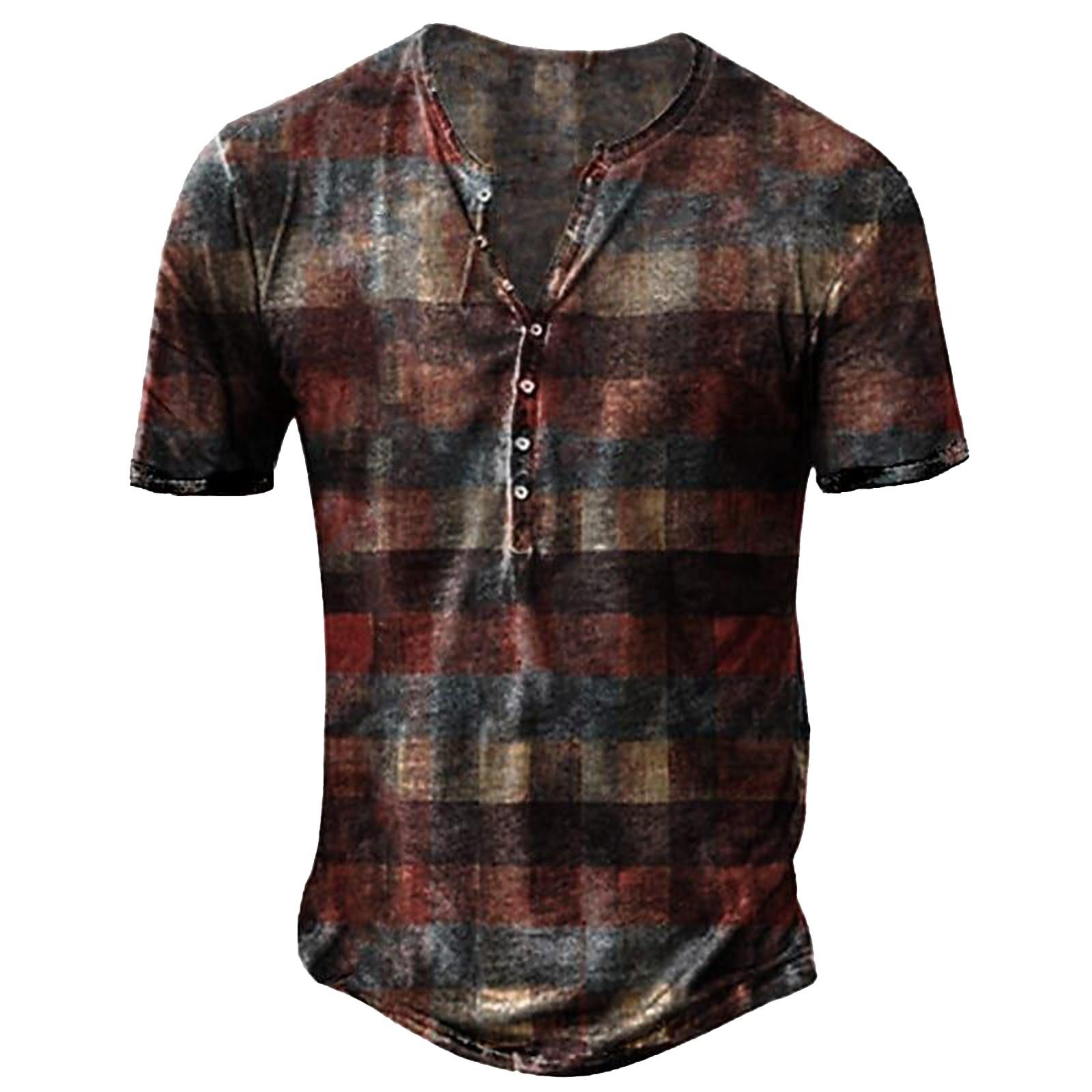 

Мужские летние топы с короткими рукавами с принтом, мужские повседневные модные рубашки с короткими рукавами M красный