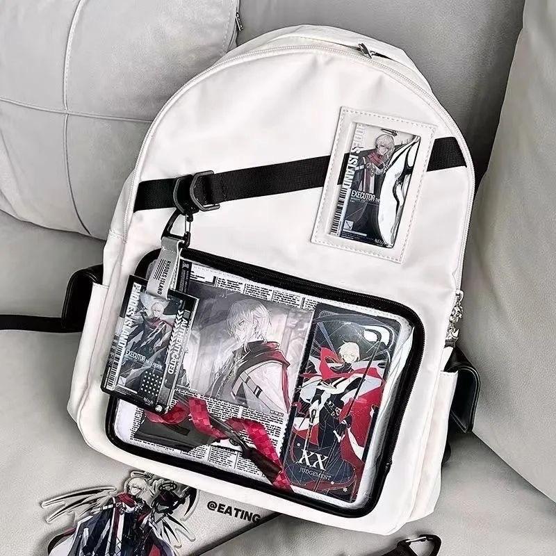 

Japanese 2025 Pain Bag New Kule Pain Second Dimensional Transparent Pain Layer Backpack Large Capacity Student Daily Leisure белый