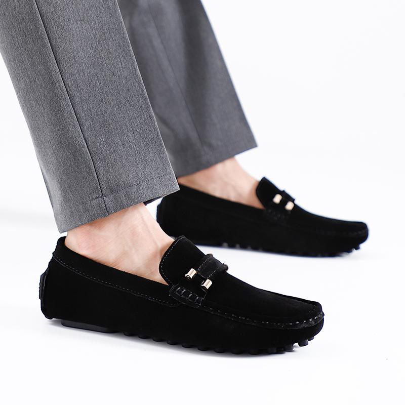 Leichte Herren-Loafer, lässige Lederschuhe zum Reinschlüpfen, klassische, bequeme Herren-Fahrschuhe, Mokassins