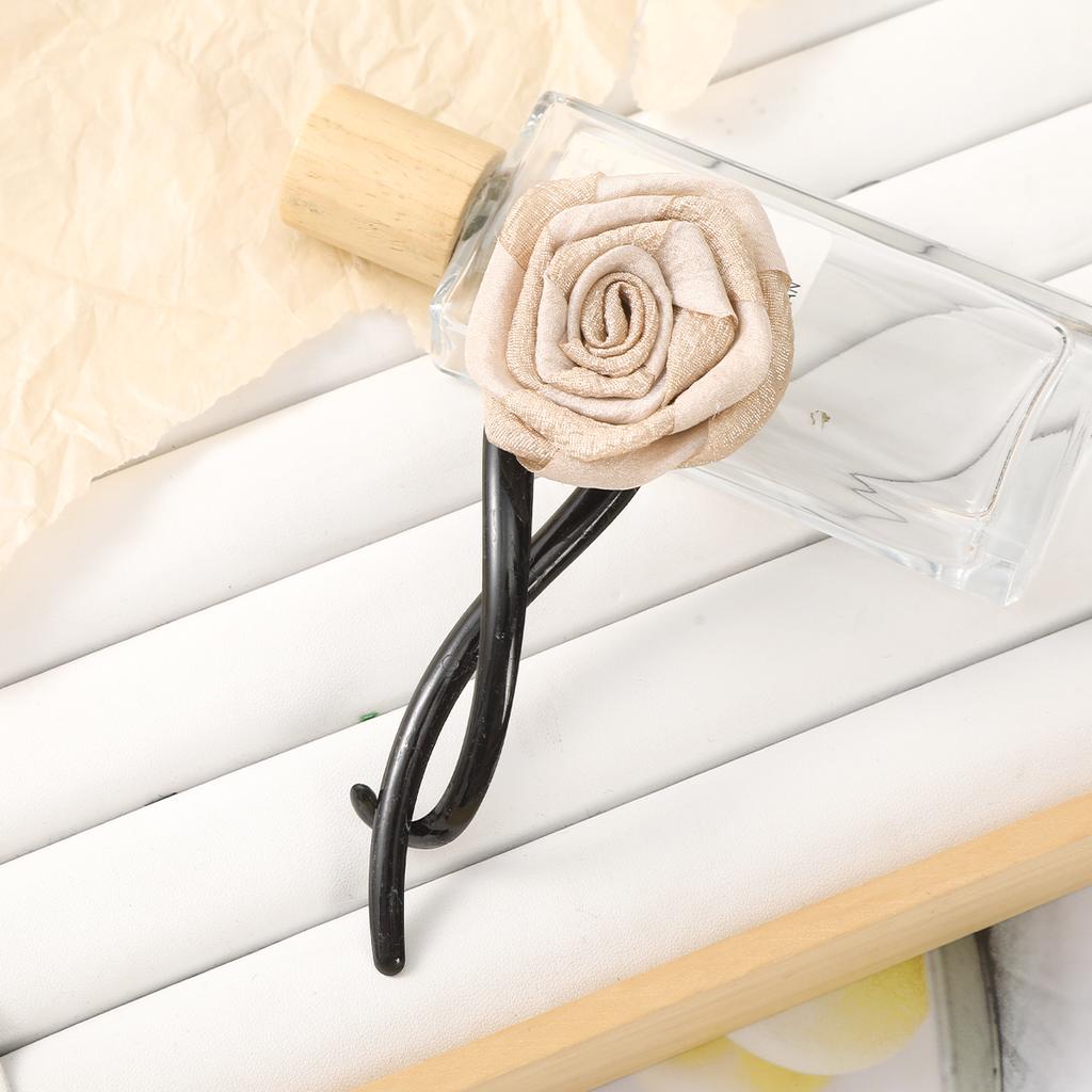AWAYTR Satin Curled Flowers Hair Stick Pin Elegant Rose Hair Accessories Hairband Hairpins Women Hairclips Fashion Combs