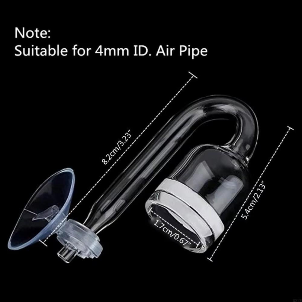 Transparent Glass CO2 Diffuser Refinement Suction Cup Glass Tube  Aquarium Plant Supply