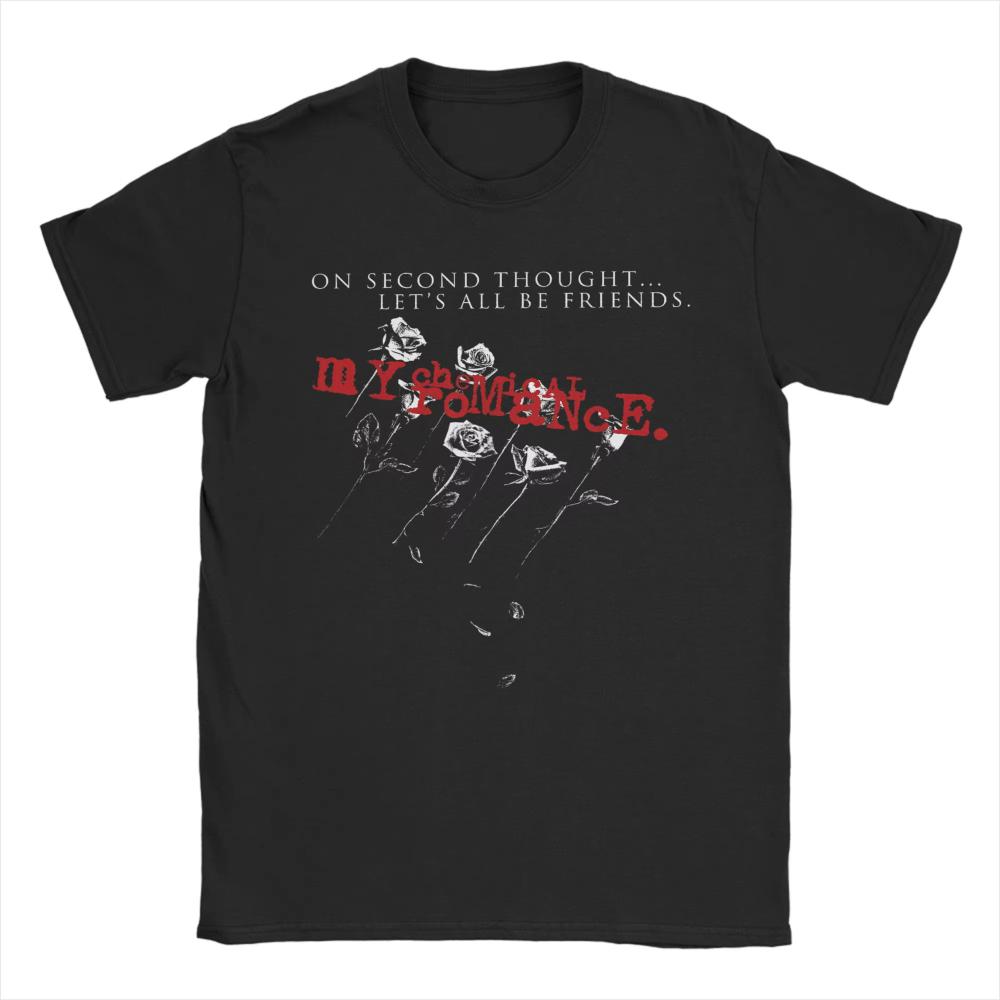 My Chemical Romance Let s All Be Friends Men s T Shirt Summer Cotton T Shirts for Couple Tee Shirt Short Sleeves S