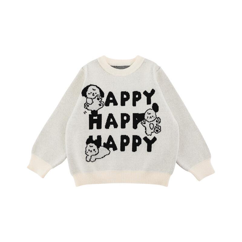 Boys  Cartoon Dog Jacquard Knit Sweater 90 cm