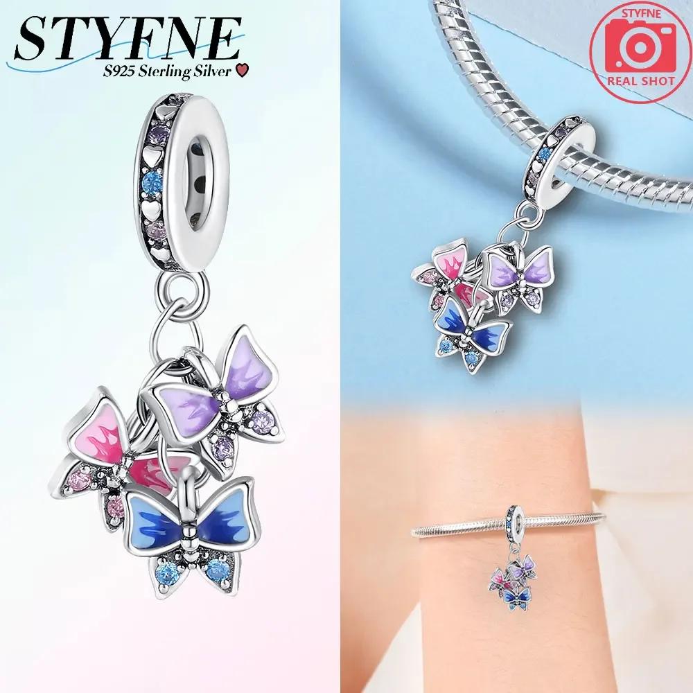 Charm Bead Charms Plata Originales Colored Butterflies Bead Charms for Charm Bead Charms copper Bracelets Jewellery Making Womens Gift