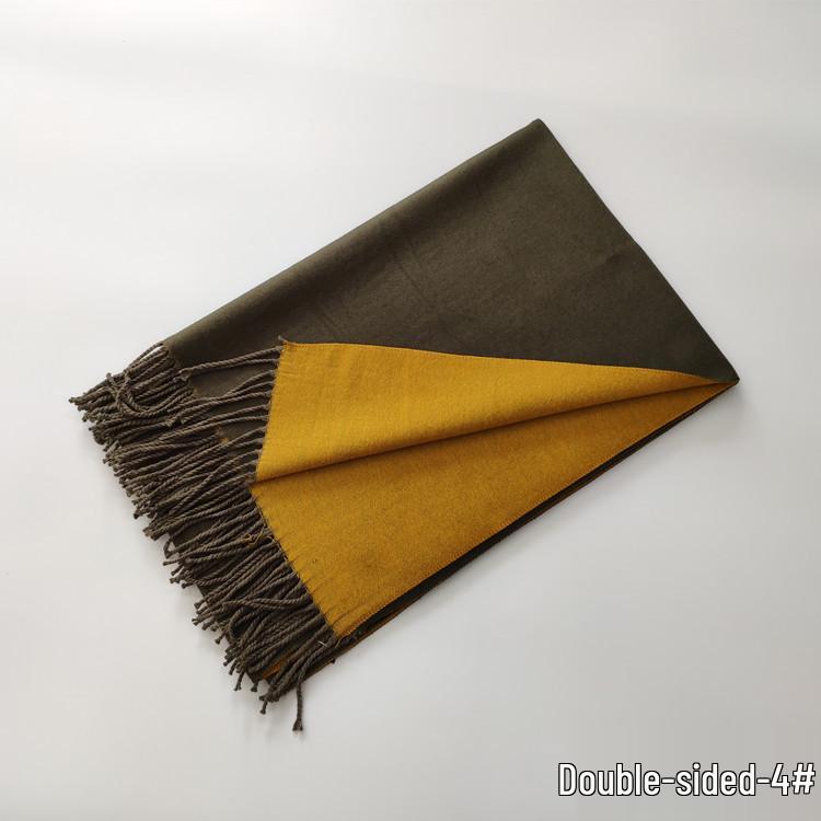 2024 Autumn/Winter Imitation Cashmere Double-Sided Red Scarf - Solid Color, Warm Shawl for Women, European & American Style.