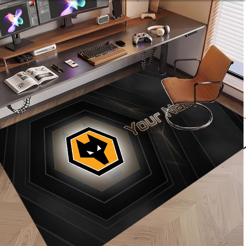 Personalized Crystal Velvet Carpet Wolverhampton Wanderers Pattern Non Slip Floor Rug