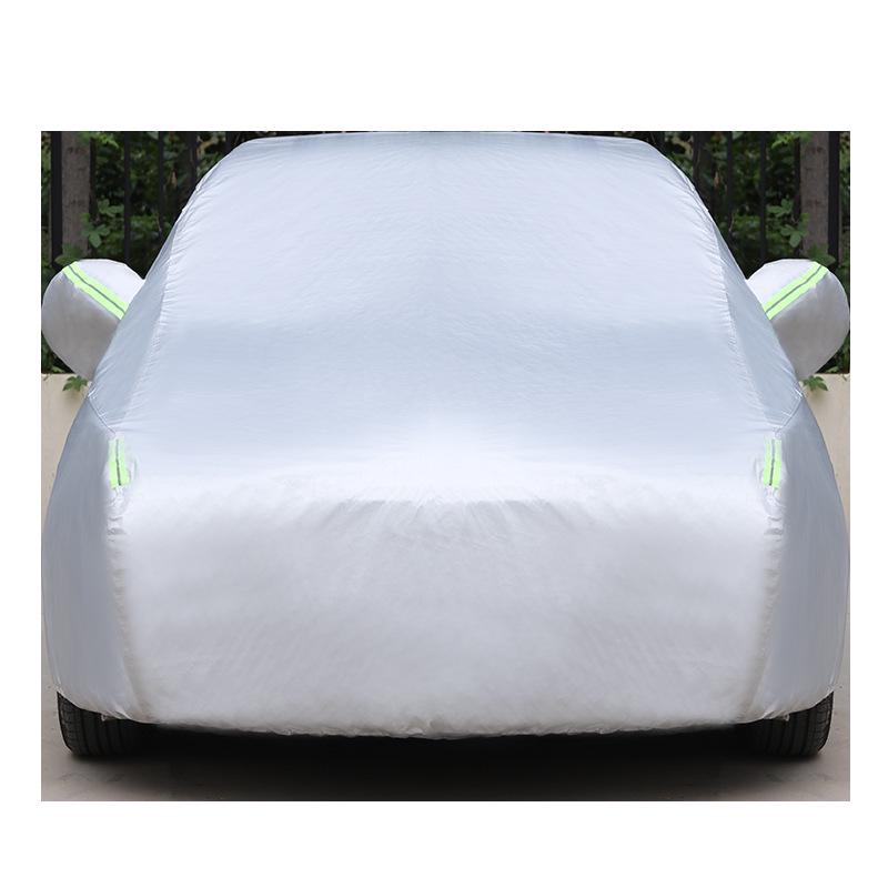 Universal Oxford Cloth Car Cover: Dustproof, Rainproof, Sunshade, Heat Insulation, Thickened with Velvet for All Seasons Silver Oxford Regular