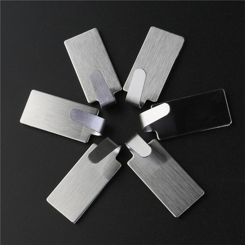 6Pcs Wall Hanging Hooks Stainless Steel Self Adhesive Hanger